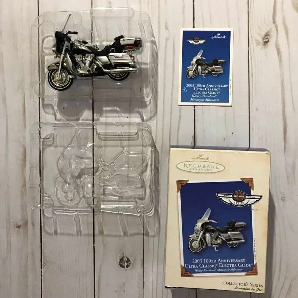 Hallmark Harley Davidson motorcycle ornament box collectible 100th anniversary